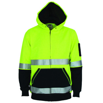 Hi Vis 2 Tone Full Zip Super Fleecy Hoodie with CSR R/Tape