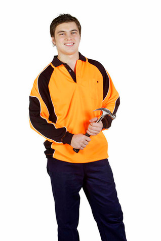 Hi Vis Cooldry Side Panel Polo Long Sleeve