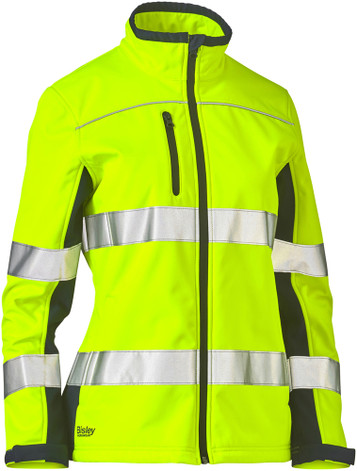 Women's Taped Two Tone Hi Vis Soft Shell Jacket