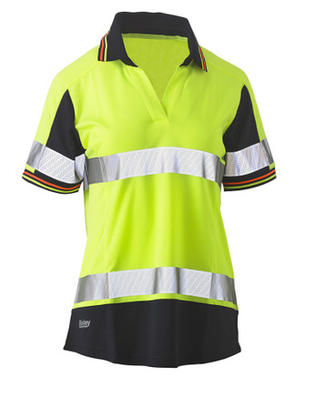 Women's Taped Two Tone Hi Vis V-Neck Polo