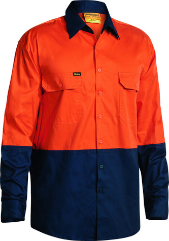 Hi Vis Cool Lightweight Drill Shirt Long Sleeve