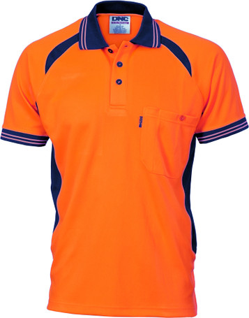 Hi Vis Cool-Breeze Contrast Mesh Polo - Short Sleeve