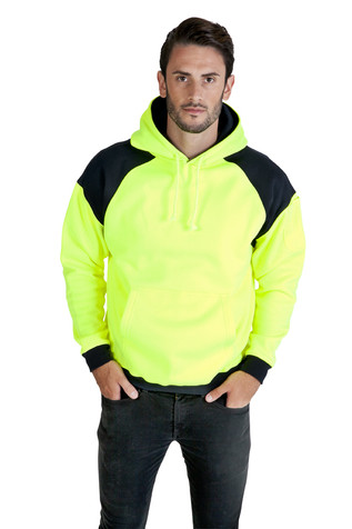 Men's Shoulder Contrast Panel Hoodie - WORKWEAR