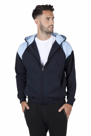 Men's Shoulder Contrast Zip Hoodie