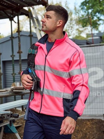 Men's Taped Hi Vis Zip Front Fleece