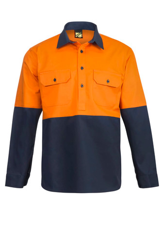 Hi Vis Closed Front Shirt- Ls
