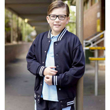 Fleecy Bomber Jacket with Press Stud Front