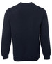 A navy V-neck fleece jumper with long sleeves and a plain back, featuring a logo on the fabric.