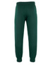 Green track pants featuring an elastic waistband and cuffs, with a plain design and a brand logo.