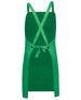 A green cross back canvas apron featuring a tie closure and branding. Suitable for workwear use.