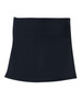 A black skort featuring a smooth design and a branding logo on the waistband. Ideal for active wear.