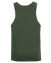 A green Podium Poly Singlet featuring a sleeveless design and a plain back with a logo.