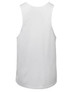 A white singlet featuring a smooth back design and a logo. Ideal for casual or athletic wear.