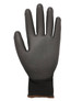 A breathable black glove with a textured surface and a brown wrist cuff, part of a 12 pack.