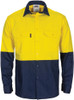 Hi Vis R/W Cool-Breeze T2 Vertical Vented Cotton Shirt with Gusset Sleeves - Long Sleeve