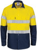 Hi Vis L/W Cool-Breeze T2 Vertical Vented Cotton Shirt with Gusset Sleeves. Generic Tape - Long sleeve