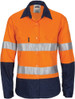 Hi Vis Ladies Cool-Breeze Cotton Shirt with CSR R/Tape - Long Sleeve