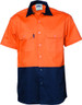 Hi Vis Two Tone Cotton Drill Shirt - Short Sleeve