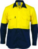 Hi Vis Two Tone Cotton Drill Shirt - Long Sleeve