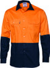 Hi Vis Two Tone Cotton Drill Shirt - Long Sleeve