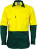 Hi Vis Two Tone Cotton Drill Shirt - Long Sleeve
