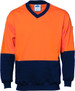 Hi Vis Two Tone Cotton Fleecy Sweat Shirt V-Neck