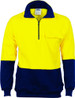 Hi Vis Two Tone 1/2 Zip Cotton Fleecy Windcheater