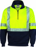 Hi Vis Cross Back D/N Two Tone 1/2 Zip Fleecy Sweat Shirt