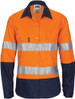 Hi Vis Ladies Two Tone Drill Sh irt with 3M R/Tape - Long Sleeve