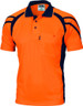 Hi Vis Cool Breathe Stripe Panel Polo Shirt - Short Sleeve