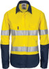 Hi Vis Ladies Two Tone Cool-Breeze Cott on Shirt with 3M R/Tape - Long Sleeve