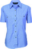 Ladies Cotton Chambray Shirt - Short Sleeve