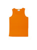 An orange unisex micromesh singlet with a simple design and a label at the neckline.