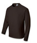 A long sleeve tee shirt in dark brown, featuring a round neck and a plain design. It has a logo on the label.