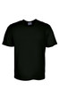 A plain black unisex micromesh tee shirt with short sleeves. The shirt includes a label and no visible branding.