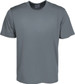 A plain grey unisex micromesh T-shirt with short sleeves and a brand label.