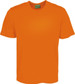 An orange unisex micromesh tee shirt without any logos or branding visible.