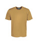 A plain yellow micromesh tee shirt with short sleeves and a crew neck, featuring a label inside.