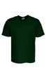 A dark green micromesh T-shirt with short sleeves and a crew neck, featuring a logo.