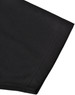 A black polo shirt featuring a short sleeve with contrast stitching and a logo.