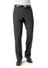 Men's classic flat pants in grey, featuring a straight cut and a belt, suitable for smart-casual attire.