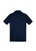A navy short sleeve polo shirt with a standard collar and a logo on the chest. Suitable for casual wear.