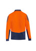 Hi-vis long sleeve polo shirt featuring orange and navy colours, designed for safety wear. Includes a logo on the garment.