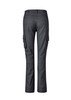 A pair of women's rugged cooling cargo pants in dark grey, featuring multiple side pockets and a fitted design.