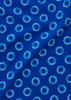 A blue fabric featuring a floral daisy print in white, suitable for a short sleeve shirt.