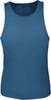 A men's singlet in a deep blue colour, featuring a basic sleeveless design and a logo on the front.