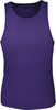 A purple men's singlet with a brushed action back design, featuring a logo.