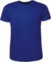 A blue men's brushed t-shirt featuring a round neck and short sleeves, with a small logo on the side.