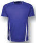 A unisex adult sports tee in vibrant purple with white side accents and a logo.