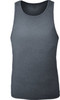 A grey men's athletics singlet with a sleeveless design and a simple fit. It features a logo on the front.